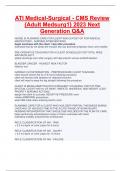 ATI Medical-Surgical - CMS Review {Adult Medsurg1} 2023 Next Generation Q&A