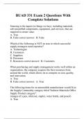 BUAD 331 Exam 2 Questions With Complete Solutions