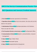 APCO FIRE Practice Test. questions verified with 100% Latest 2023 - 2024 correct answers