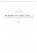 RN NUTRITION RETAKE LEVEL 2 QUESTIONS and ANSWERS