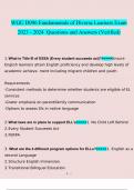 WGU D096 Fundamentals of Diverse Learners Exam  questions verified with 100% Latest 2023 - 2024 correct answers