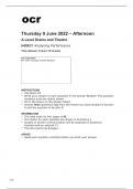 ocr A Level Drama and Theatre (H459-31) Question Paper June2022 