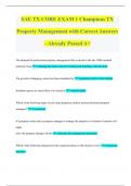 SAE TX CORE EXAM 1 Champions TX Property Management with Correct Answers – Already Passed A+