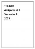 TRL3702 ASSIGNMENT 1 SEMESTER 2 2023