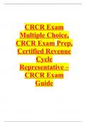 CRCR EXAM MULTIPLE CHOICE, CRCR Exam Prep, Certified Revenue Cycle Representative - CRCR (2021) with correct answers