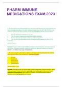 PHARM IMMUNE  MEDICATIONS EXAM 2023