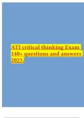 ATI critical thinking Exam 140+ questions and answers 2023.