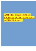 AMFTRB Exam DSM Dx EXAM 60 QUESTIONS AND ANSWERS 2023. 