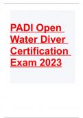 PADI Open Water Diver Certification Exam 2023