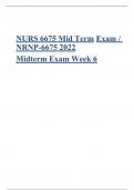 NURS 6675 Mid Term Exam 2023/2024.