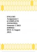 ENG1503 Assignment 1 (COMPLETE ANSWERS) Semester 2 2023 (646942) - DUE 15 August 2023.