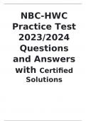 NBC-HWC Practice Test Complete Solution Package Latest Update 2023/2024
