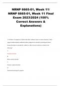 NRNP 6665-01, Week 11/  NRNP 6665-01, Week 11 Final  Exam 20232024 (100%  Correct Answers & Explanations)   