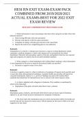 HESI RN EXIT EXAM-EXAM PACKCOMBINED FROM 2019-2020-2021-2022-2023 ACTUAL EXAMS-BEST
