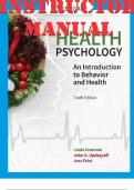 INSTRUCTOR MANUAL for Health Psychology: An Introduction to Behavior and Health 10th Edition by Linda, John Updegraff and Jess Feist | All 16 Chapters