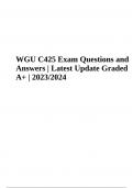 WGU C425 Final Exam Questions With Answers | Latest Update Graded A+ | 2023/2024