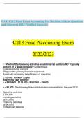 WGC C213 Final Exam Accounting For Decision Makers Questions and ASnswers 2023 (Verified Answers) 