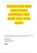 FOUNDATION HESI (QUESTION & ANSWERS) TEST BANK 2023/2024 update