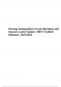 Nursing Jurisprudence Final Exam Practice Questions and Answers Latest Update | 2023/2024 | 100% Verified Solutions