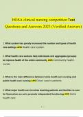 HOSA clinical nursing competition Test Questions and Answers 2023 - 2024 (Verified Answers)