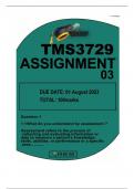 TMS3729 ASSIGNMENT 3 2023 DUE 1 AUGUST 