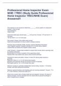 Professional Home Inspector Exam NHIE / TREC (Study Guide Professional Home Inspector TREC/NHIE Exam) Answered!!