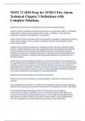 NFPA 72 2010 Prep for TFM12 Fire Alarm Technical Chapter 3 Definitions with Complete Solutions. 