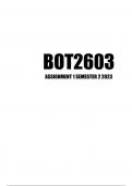 BOT2603 Assignment 1 Semester 2 2023