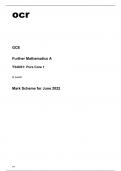 ocr A Level Further Mathematics A (Y540-01) Mark Scheme June2022