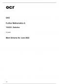 ocr A Level Further Mathematics A (Y542-01) Mark Scheme June2022