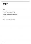 ocr A Level Further Mathematics B MEI (Y433-01) Mark Scheme June2022