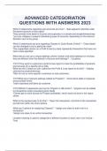 ADVANCED CATEGORIATION QUESTIONS WITH ANSWERS 2023