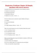 Respiratory Problems-Chapter 10-Dunphy questions with correct answers