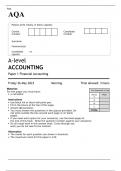 AQA A level ACCOUNTING Paper 1 MAY 2023 QUESTION PAPER: Financial Accounting