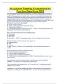 Accuplacer Reading Comprehension  Practice Questions 2023