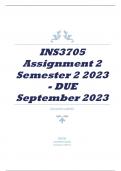 INS3705 Assignment 2 Semester 2 2023 - DUE September 2023