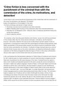 A* AQA ENGLISH LITERATURE CRIME WRITING PART B COMPARISON OF POETRY ANTHOLOGY AND MURDER OF ROGER ACKROYD ‘Crime fiction is less concerned with the punishment of the criminal than with the commission of the crime, its motivations, and detection’