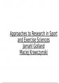 Unit 5 - Applied research methods in sport and exercise science package deal