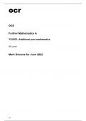 ocr AS Level Further Mathematics A (Y535-01) Mark Scheme June 2022