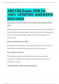 AMFTRB Exam: DSM Dx 100% VERIFIED ANSWERS  2023/2024