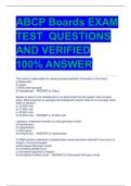 ABCP Boards EXAM  TEST QUESTIONS  AND VERIFIED  100% ANSWER