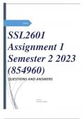 SSL2601 Assignment 1 Semester 2 2023 (854960)