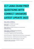 CLT LANA EXAM PREP QUESTIONS WITH  CORRECT ANSWERS  LATEST UPDATE 2023