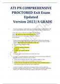 ATI PN COMPREHENSIVE PROCTORED Exit Exam   2023/2024 QUESTIONS WITH VERIFIED AND CORRECT ANSWERS