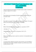 ATI TEAS 7 Math Prep Exam Questions with ALL ANSWERS  VERIFIED.