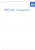 MRL2601 Assignment 1