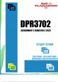 DPR3702 Assignment 2 Semester 2 2023 - DUE 31 August 2023