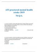 ATI proctored mental health retake 2019 70 Q/A  
