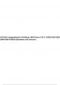 ATI RN Comprehensive Predictor 2019 Form A B C UPDATED 2023 (100%REVISED) Questions and Answers, ATI RN COMPREHENSIVE PREDICTOR RETAKE 2019 REVISED QUESTIONS AND ANSWERS GRADED A+, ATI RN COMPREHENSIVE PREDICTOR RETAKE 2019 (QUESTIONS AND 100% CORRECT ANS