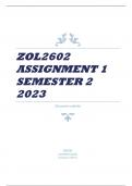 ZOL2602 ASSIGNMENT 1 SEMESTER 2 2023